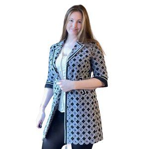 Tahari | Purple/Black Embroidered Geometric Professional Jacket/Blazer Small